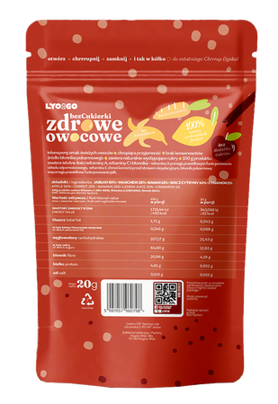 BEZCUKIERKI ZDROWE OWOCOWE - SZARLOTKA - 12G