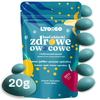 BEZCUKIERKI ZDROWE OWOCOWE - NIEBIESKIE - 20G