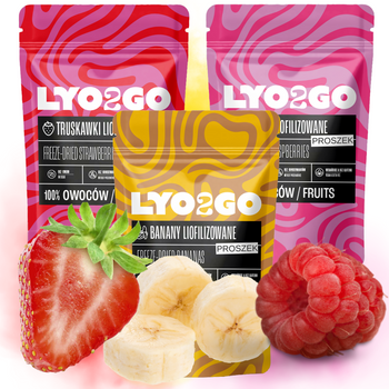 ZESTAW LIOFILIZOWANY 20G: TRUSKAWKA BANAN MALINA - PROSZEK