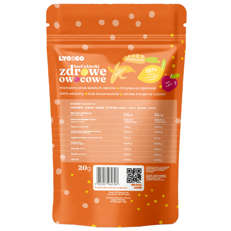 BEZCUKIERKI ZDROWE OWOCOWE - POMARAŃCZOWE - 20G