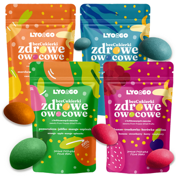 ZDROWE OWOCOWE BEZCUKIERKI ZESTAW 4 SMAKÓW