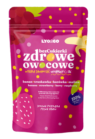 BEZCUKIERKI ZDROWE OWOCOWE - RÓŻOWE - 12G