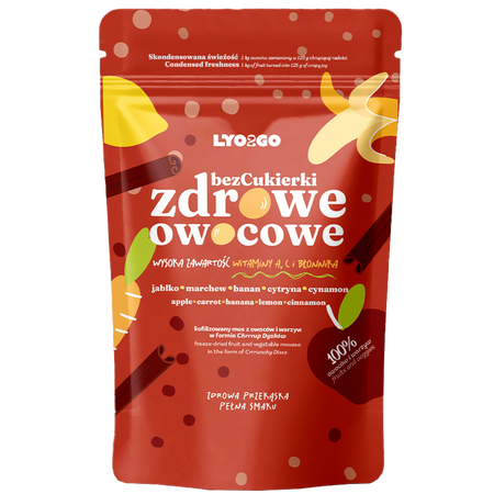ZDROWE OWOCOWE BEZCUKIERKI LIOFILIZOWANE SZARLOTKA 20g