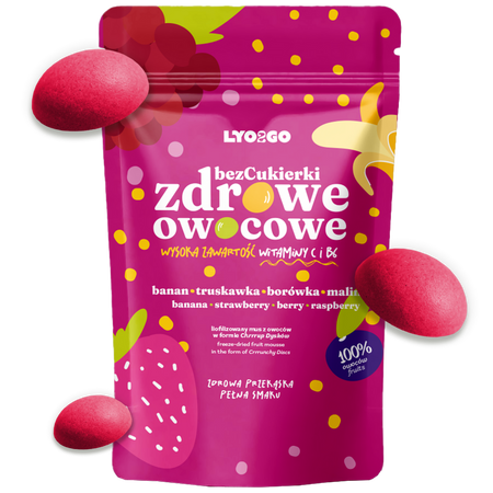BEZCUKIERKI ZDROWE OWOCOWE - RÓŻOWE - 12G