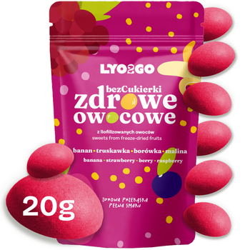 BEZCUKIERKI ZDROWE OWOCOWE - RÓŻOWE - 20G