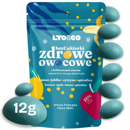 BEZCUKIERKI ZDROWE OWOCOWE - NIEBIESKIE - 12G