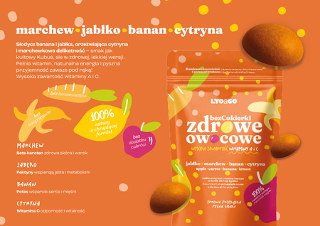 ZDROWE OWOCOWE BEZCUKIERKI ZESTAW 4 SMAKÓW x 20g
