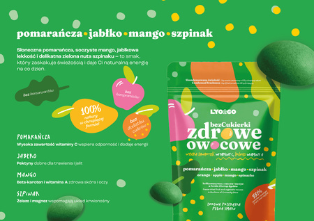 ZDROWE OWOCOWE BEZCUKIERKI ZESTAW 4 SMAKÓW x 20g