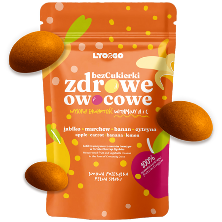 ZDROWE OWOCOWE BEZCUKIERKI LIOFILIZOWANE POMARAŃCZOWE  20g