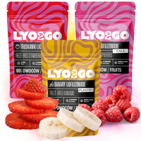 ZESTAW LIOFILIZOWANY 100G: MALINA CAŁA, TRUSKAWKA BANAN - PLASTRY